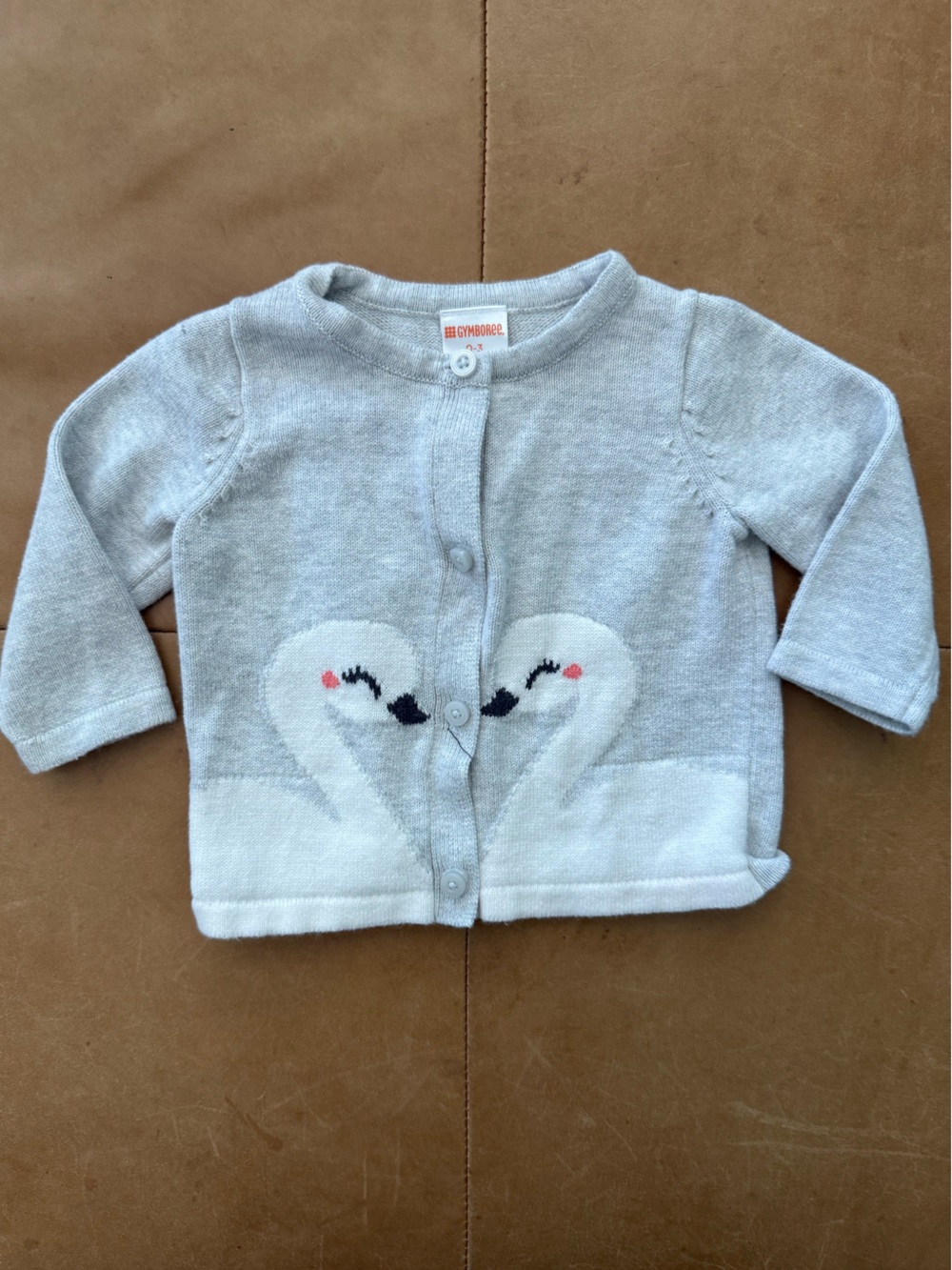 Gymboree Swans Cardigan 0-3M